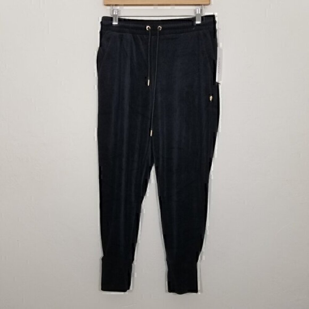 NWT Jones New York Sport Velvet Jogger Pants Black Size M